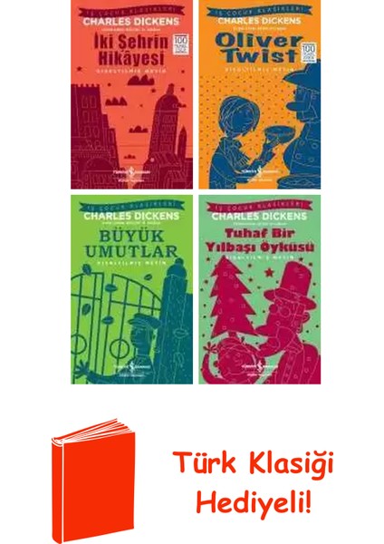Charles Dickens 4 Kitap Seti + Türk Klasiği Hediye