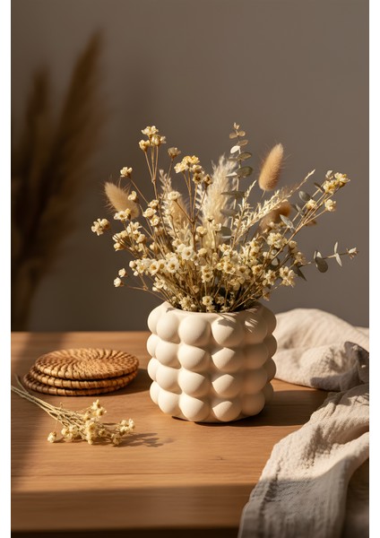 Beton Dekoratif Bohem Iskandinav Vazo – Iskandinav Tasarım 12 x 12