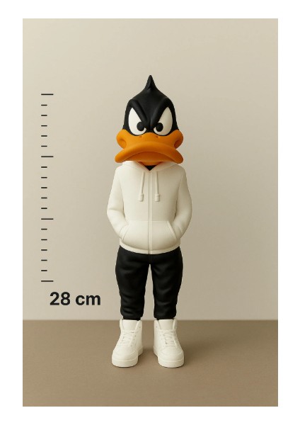 Modern Tasarım Daffy Duck Figür – Koleksiyonluk Masaüstü Dekor (28 Cm)