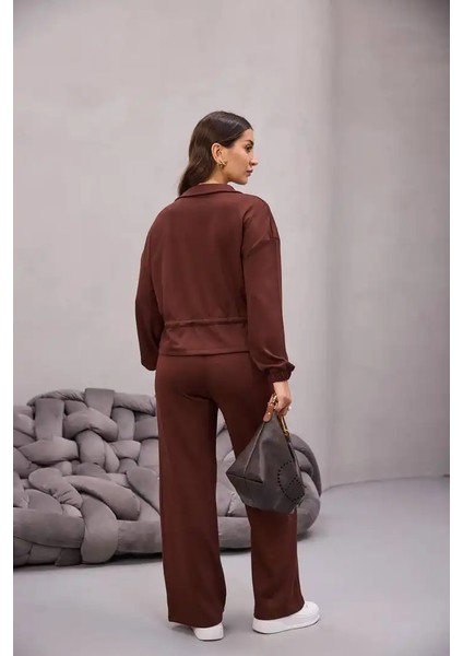 Fermuarlı Bağlamalı Cep Detay Gömlekli Takım fırsatları