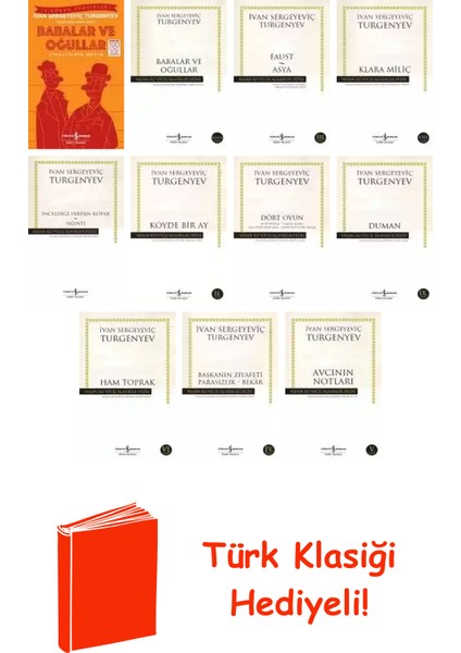 Ivan Sergeyeviç Turgenyev 11 Kitap Seti + Türk Klasiği Hediye