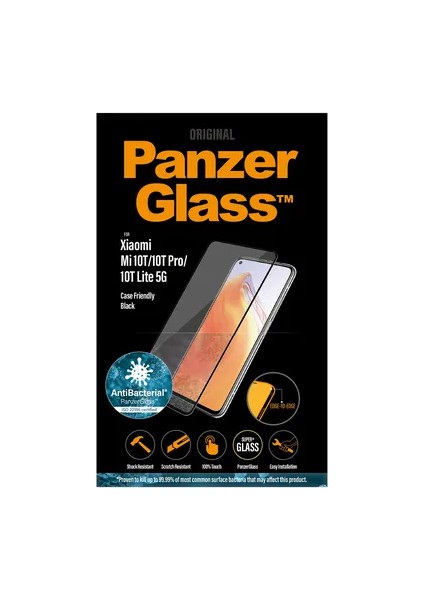 Panzerglass™ Antibakteriyel Case Friendly Ekran Koruyucu (Xiaomi Mi 10T / 10T Pro / 10T Lite 5g - Siyah Çerçeve) fiyatları