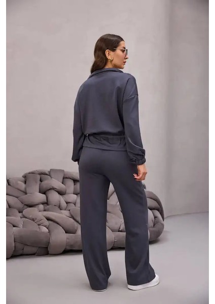 Fermuarlı Bağlamalı Cep Detay Gömlekli Takım indirimleri