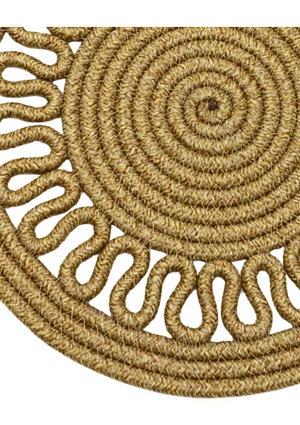 Jutty Hasır Görünümlü Jüt Dokuma Yuvarlak Natural Örgü Dekoratif Amerikan Servis 32X32 cm Supla fiyatları