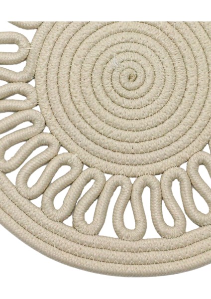 Jutty Hasır Görünümlü Jüt Dokuma Yuvarlak Krem Örgü Dekoratif Amerikan Servis 32X32 cm Supla fiyatları