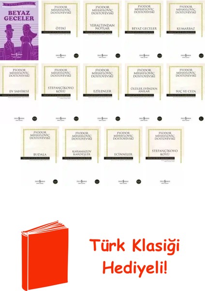 Fyodor Mihayloviç Dostoyevski 4 Kitap Seti + Türk Klasiği Hediye