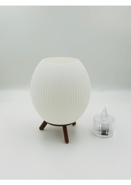 Küre Tasarım 3D Baskı 13 cm Masa Lambası – Pilli Mum Işıklı Dekoratif Gece Lambası fırsatları