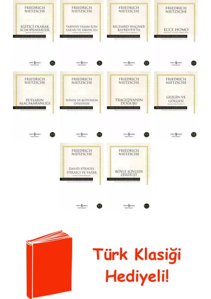 Friedrich Nietzsche 10 Kitap Seti + Türk Klasiği Hediye