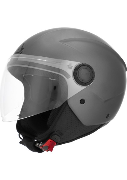 Jet Brezza Metalik Kask Gri