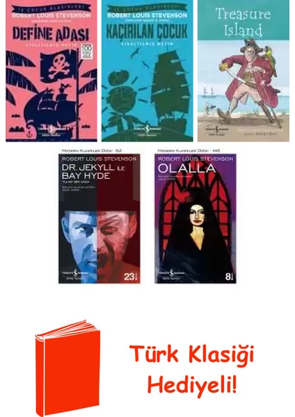 Robert Louis Stevenson 5 Kitap Seti + Türk Klasiği Hediye