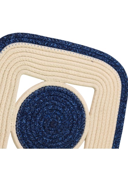 Jutty Hasır Görünümlü Jüt Dokuma Kare Lacivert Krem Dekoratif Amerikan Servis 32X32 cm Supla fiyatları