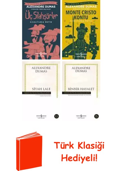 Alexandre Dumas 4 Kitap Seti + Türk Klasiği Hediye