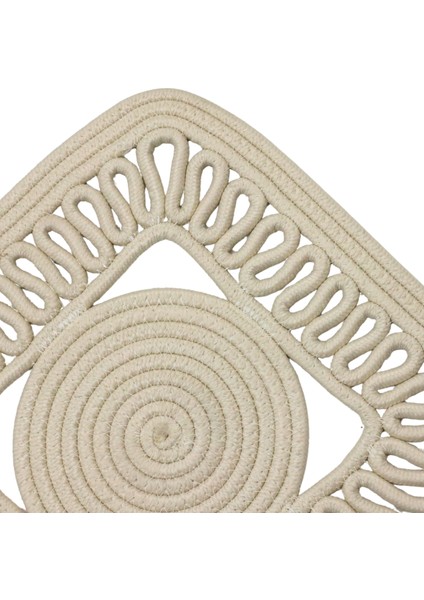 Jutty Hasır Görünümlü Jüt Dokuma Kare Krem Örgü Dekoratif Amerikan Servis 32X32 cm Supla fiyatları