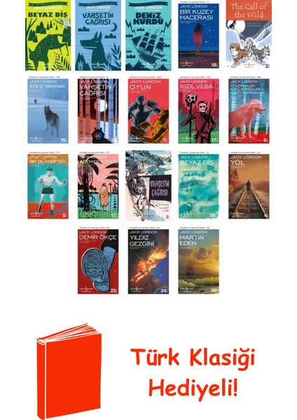 Jack London 18 Kitap Seti + Türk Klasiği Hediye