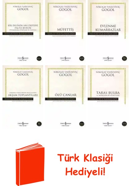 Nikolay Vasilyeviç Gogol 6 Kitap Seti + Türk Klasiği Hediye