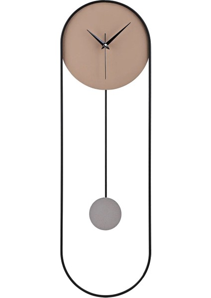 Metal Sarkaçlı Dekoratif Duvar Saati - Sessiz Mekanizma - El Boyama Modern Tasarım Saat-Bizon Kahve fiyatları