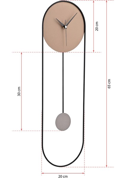 Metal Sarkaçlı Dekoratif Duvar Saati - Sessiz Mekanizma - El Boyama Modern Tasarım Saat-Bizon Kahve indirimleri