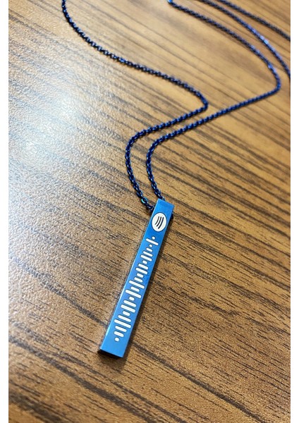 Unisex Spotify Şarkı Kodlu Çubuk Bar Kolye Zincir Kişiye Özel ECK42