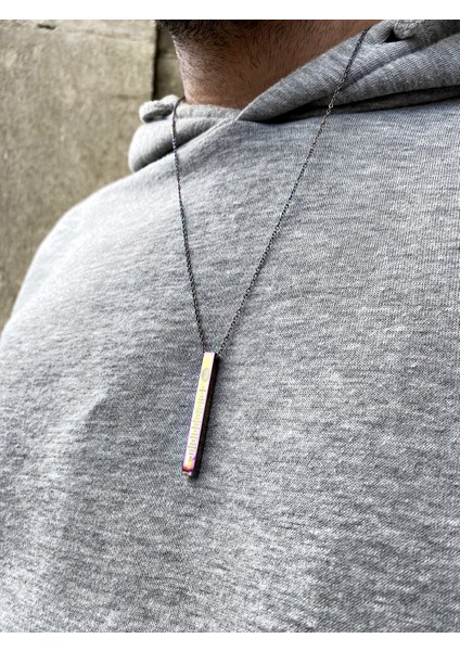 Unisex Spotify Şarkı Kodlu Çubuk Bar Kolye Zincir Kişiye Özel ECK42