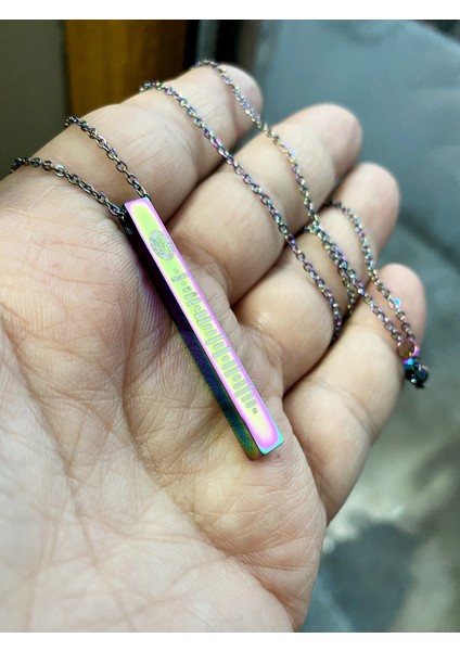 Unisex Spotify Şarkı Kodlu Çubuk Bar Kolye Zincir Kişiye Özel ECK42