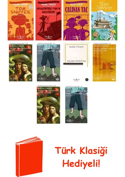 Mark Twain 10 Kitap Seti + Türk Klasiği Hediye