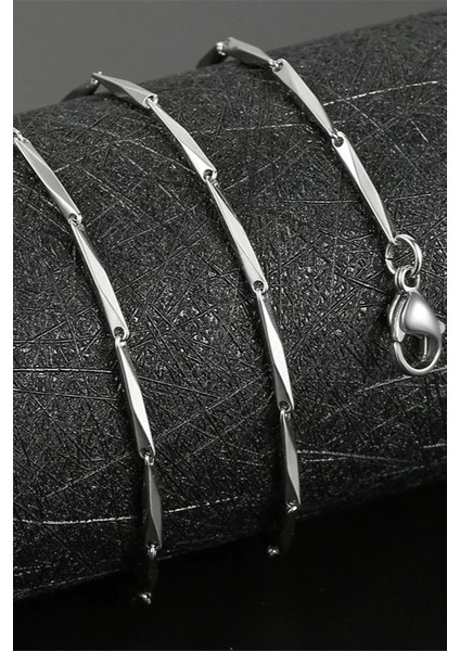 Küp Üçgen Model Çelik Erkek Kolye ve Bileklik Seti ECK38S