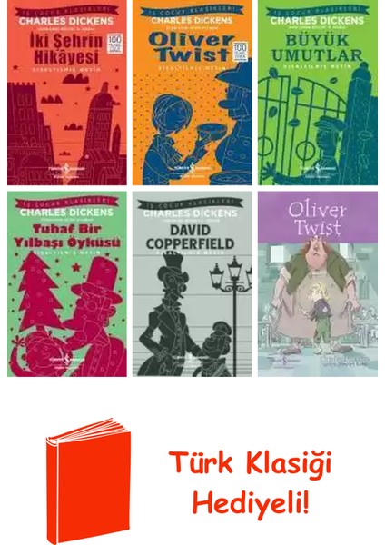 Charles Dickens 6 Kitap Seti + Türk Klasiği Hediye