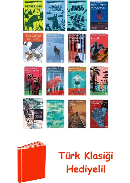 Jack London 16 Kitap Seti + Türk Klasiği Hediye