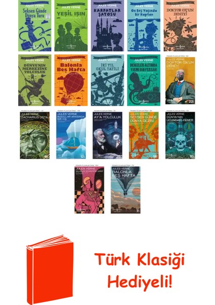 Jules Verne 17 Kitap Seti + Türk Klasiği Hediye