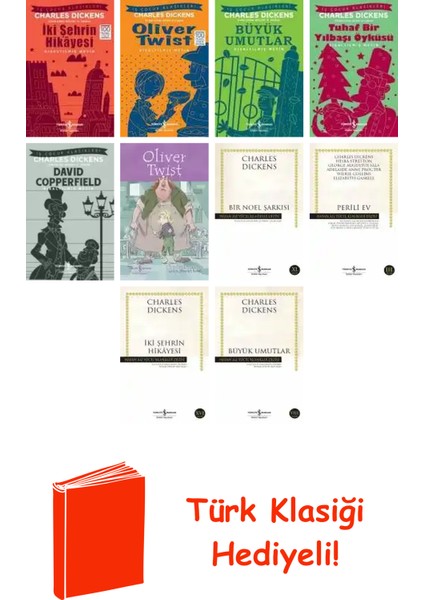 Charles Dickens 10 Kitap Seti + Türk Klasiği Hediye