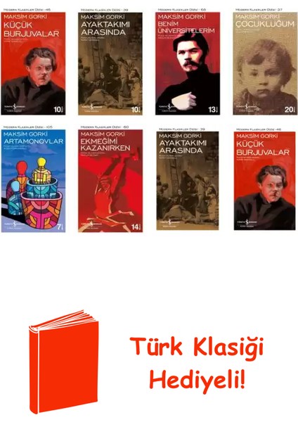 Maksim Gorki 8 Kitap Seti + Türk Klasiği Hediye