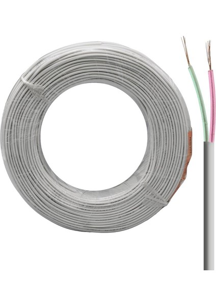 Lan LN-TEL22 2 Li Köken 100M Beyaz Flat Telefon Kablosu Hat Kablosu
