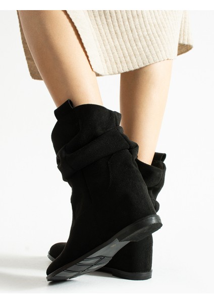 Kadın Körüklü Gizli Topuk Çizme (9cm) Siyah modelleri