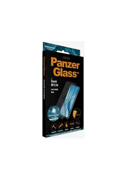 Panzerglass™ Antibakteriyel Case Friendly Ekran Koruyucu (Xiaomi Mi 11 Lite - Siyah Çerçeve)