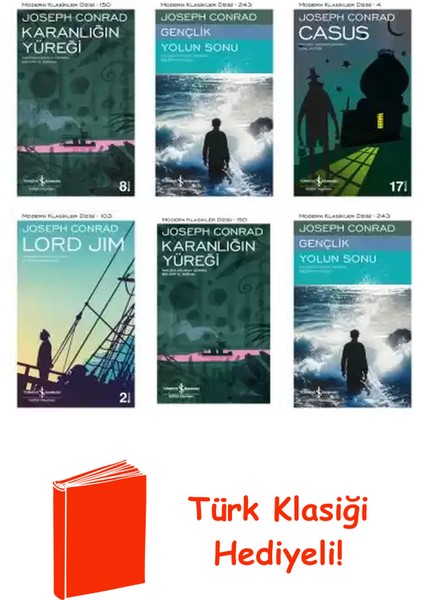 Joseph Conrad 6 Kitap Seti + Türk Klasiği Hediye