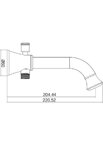 Ankastre Divertörlü Su Çıkış Gagası Krom 349