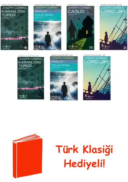 Joseph Conrad 7 Kitap Seti + Türk Klasiği Hediye