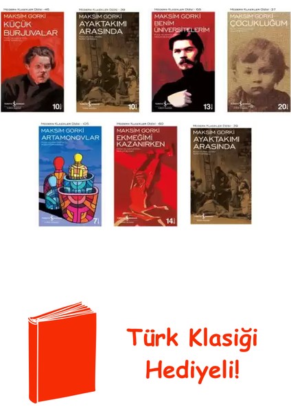Maksim Gorki 7 Kitap Seti + Türk Klasiği Hediye