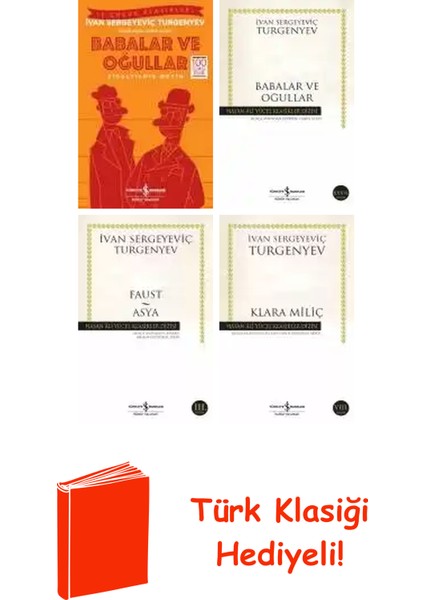 Ivan Sergeyeviç Turgenyev 4 Kitap Seti + Türk Klasiği Hediye
