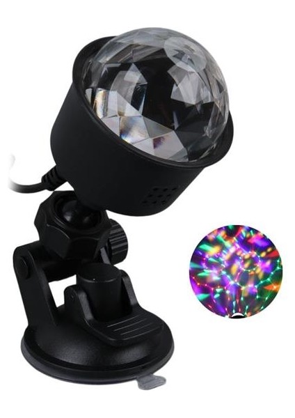AL-KX-6889 Projeksiyon Atmosferli Usbli 4 Watt Şarjlı Sihirli Rgb LED Disko Topu