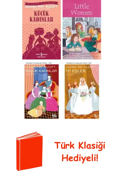 Louisa May Alcott 4 Kitap Seti + Türk Klasiği Hediye