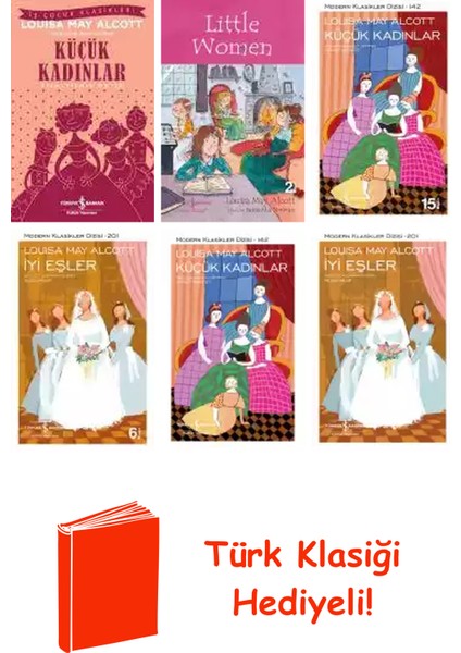Louisa May Alcott 6 Kitap Seti + Türk Klasiği Hediye
