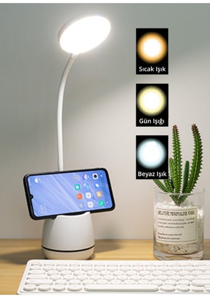 PS-1933 Şarjlı 24 Led Çalışma Okuma Işığı Kademeli Masa Lambası Ayarlanabilir Renk Tonu Ve Parlaklık fiyatları