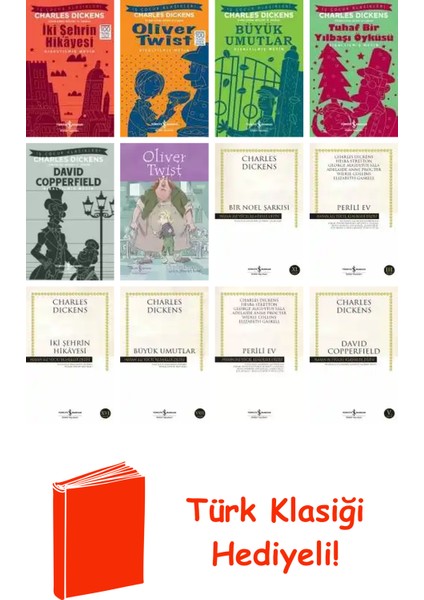 Charles Dickens 12 Kitap Seti + Türk Klasiği Hediye