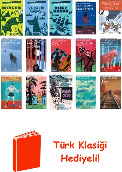 Jack London 15 Kitap Seti + Türk Klasiği Hediye