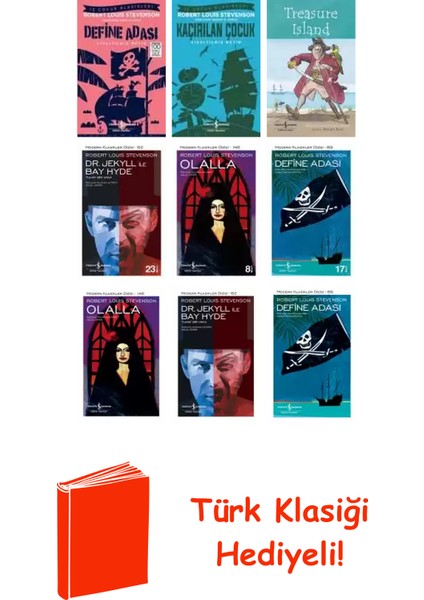 Robert Louis Stevenson 9 Kitap Seti + Türk Klasiği Hediye