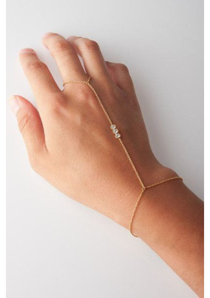 Zarif Modern Kadın Taşlı Zincir Model Şahmeranı