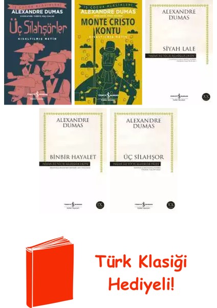 Alexandre Dumas 5 Kitap Seti + Türk Klasiği Hediye