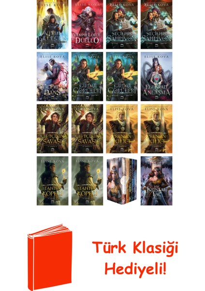 Elise Kova 16 Kitap Seti + Türk Klasiği Hediye