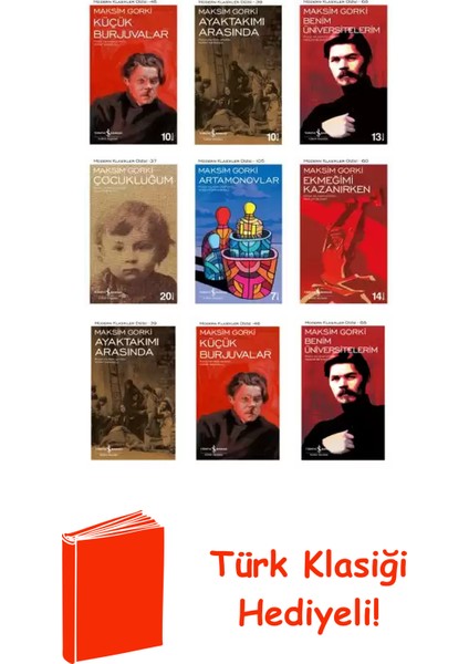 Maksim Gorki 9 Kitap Seti + Türk Klasiği Hediye